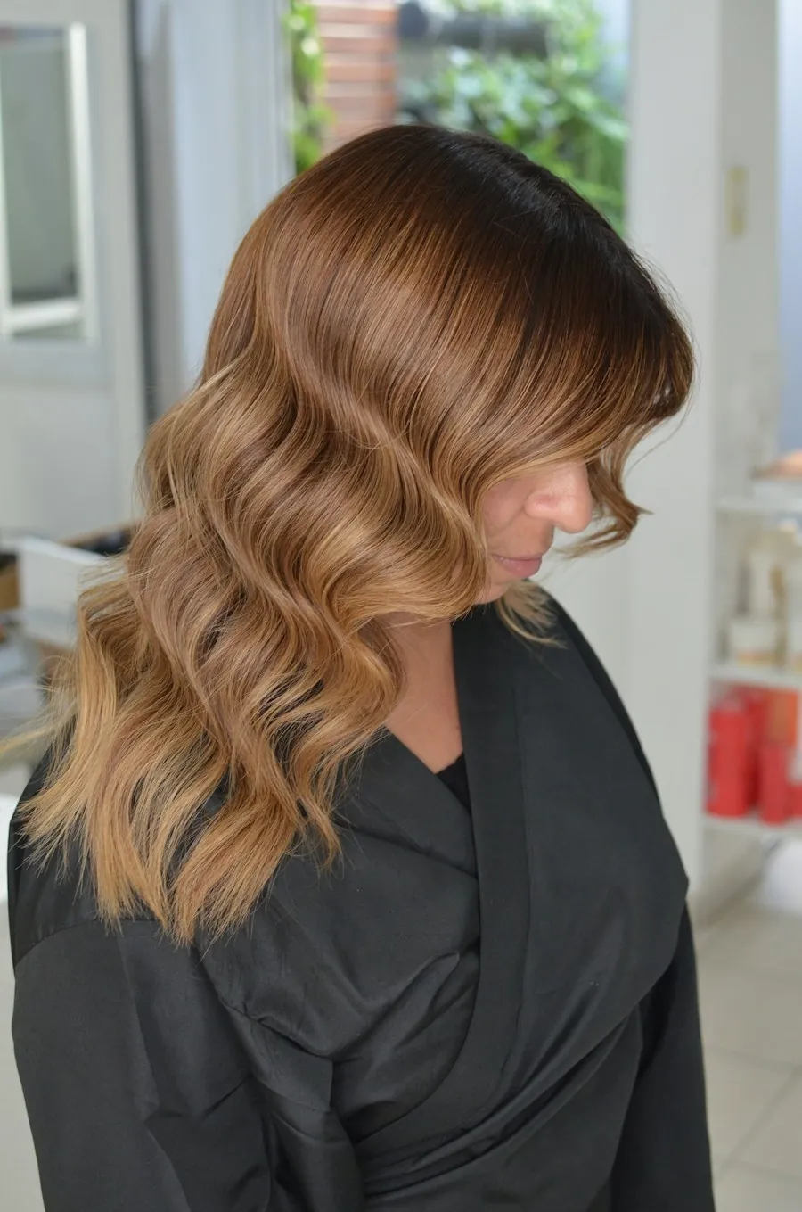 Caramel balayage waves